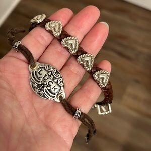 Lucky brand bracelets (2) leather and silver